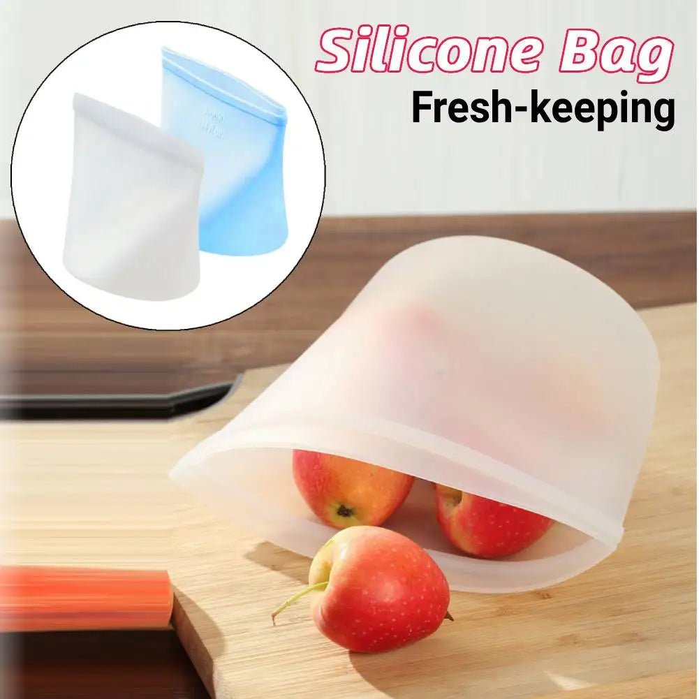 Silicone Food Storage Bags - Leakproof Containers - Reusable - Fresh-keeping