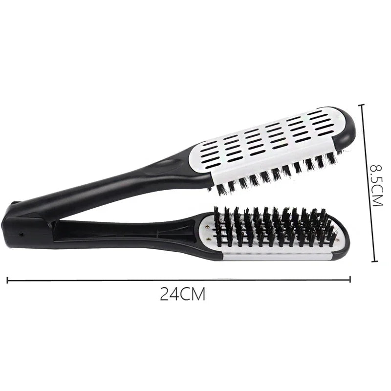 Pro Double Brush Nylon Hair Straightener