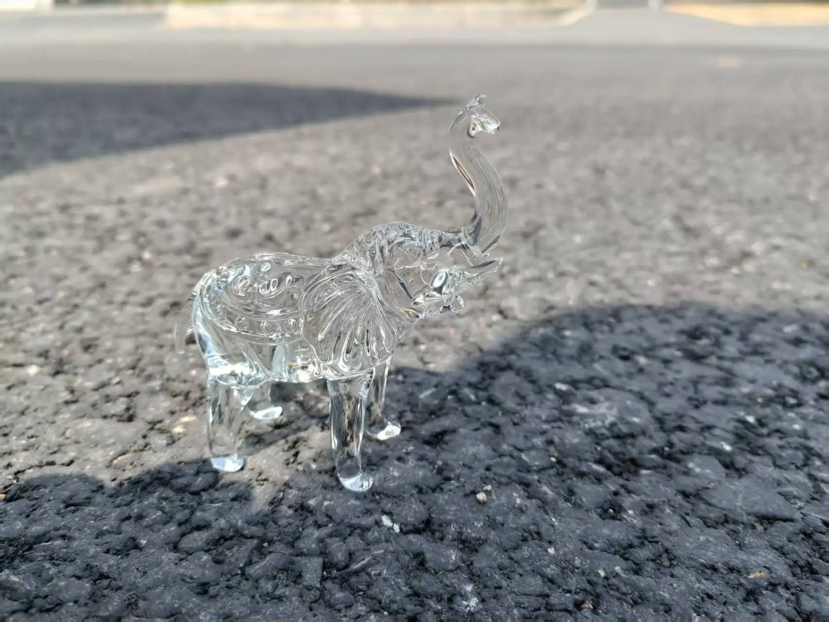 Colourful Glass Elephant Figurine Ornament