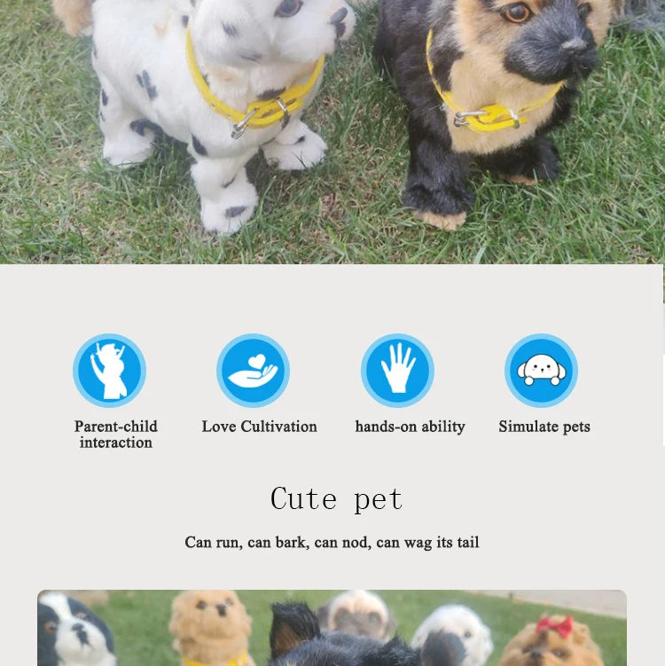 New Simulation Electric Dog, Voice Control, Walking, Nodding, Music