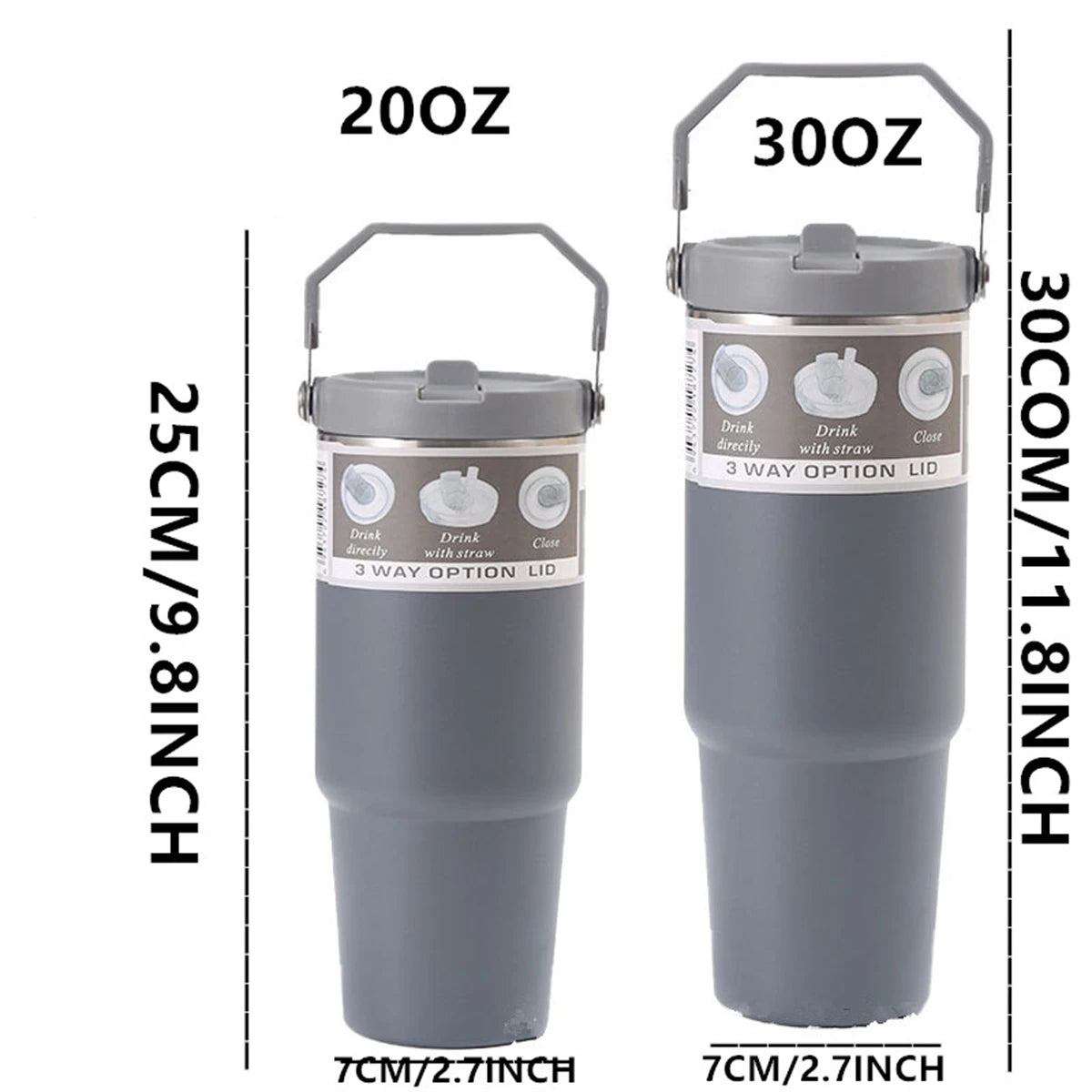Stainless Steel Vacuum Tumbler with Lid – 20oz or 30oz