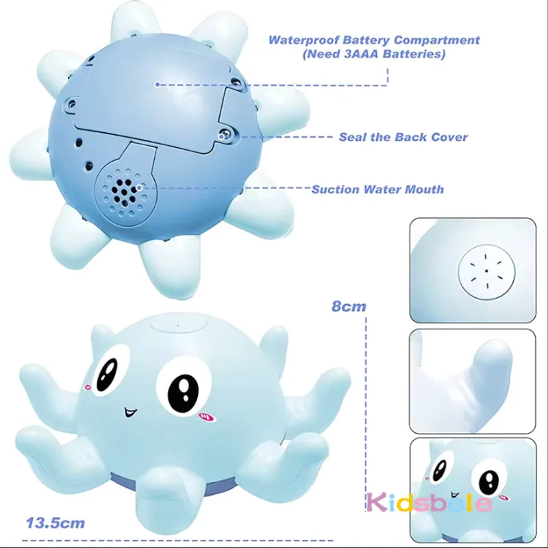 Light-Up Musical Octopus Baby Bath Spray Toy