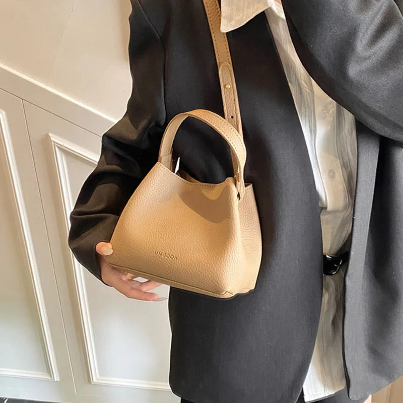 Women's PU Leather Bucket Bag – Shoulder & Crossbody