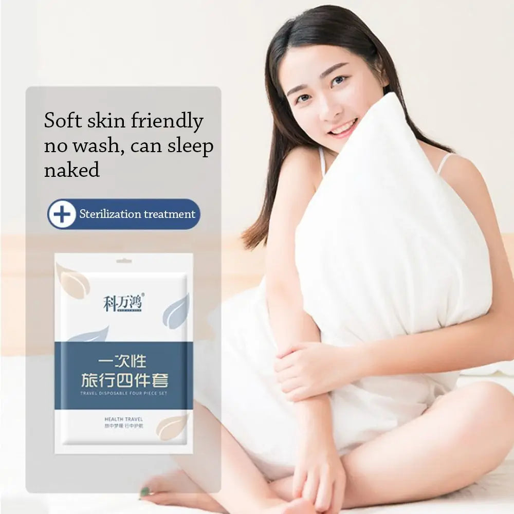 3/4-Piece Disposable Bed Set - Duvet Cover, Pillowcase and sheet
