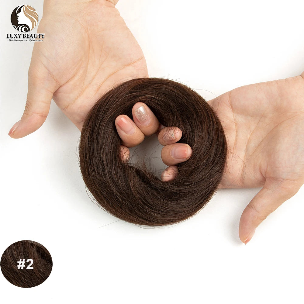 Human Hair Donut Chignon Bun Scrunchie – Updo Style, Natural Look