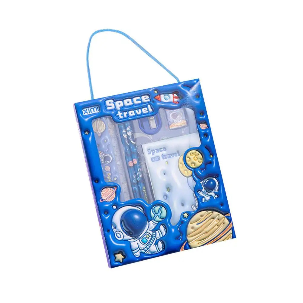 6 Pcs Stationery Sets - Pencil Ruler Eraser Sharpener