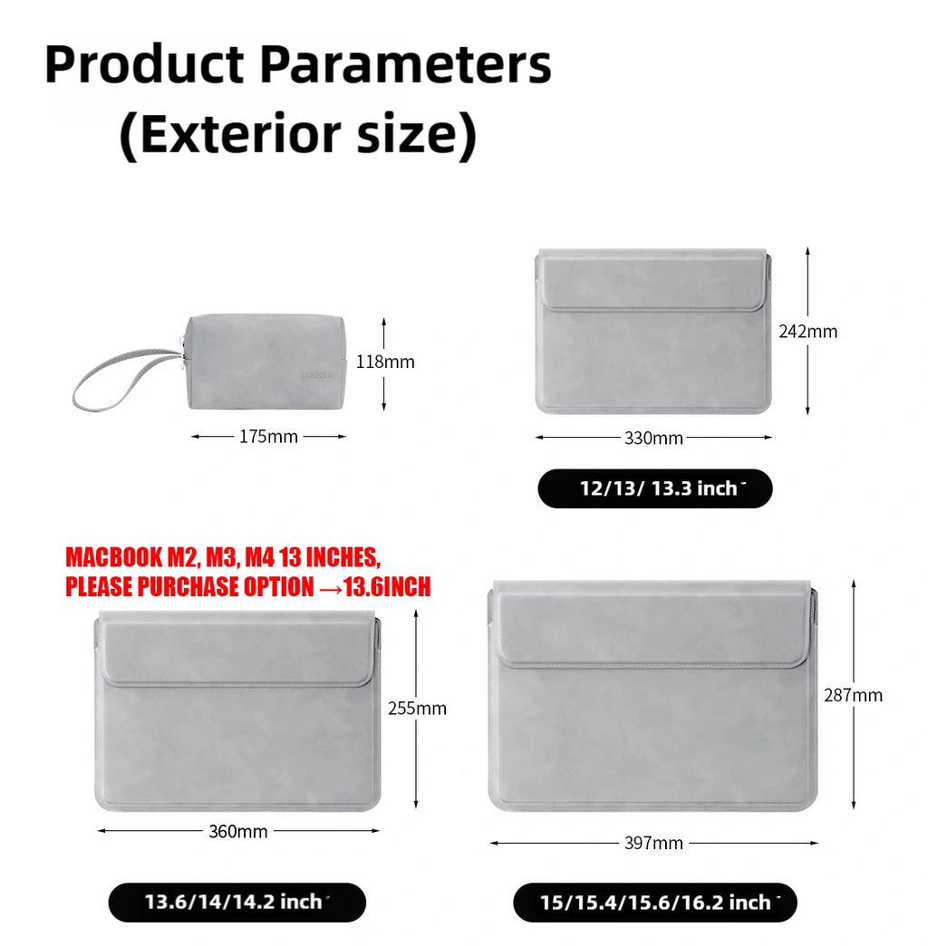 Laptop Sleeve Case - 13, 14, 15, 15.6 Inch for Huawei, HP, DELL, MacBook Air Pro 13 and 13.6