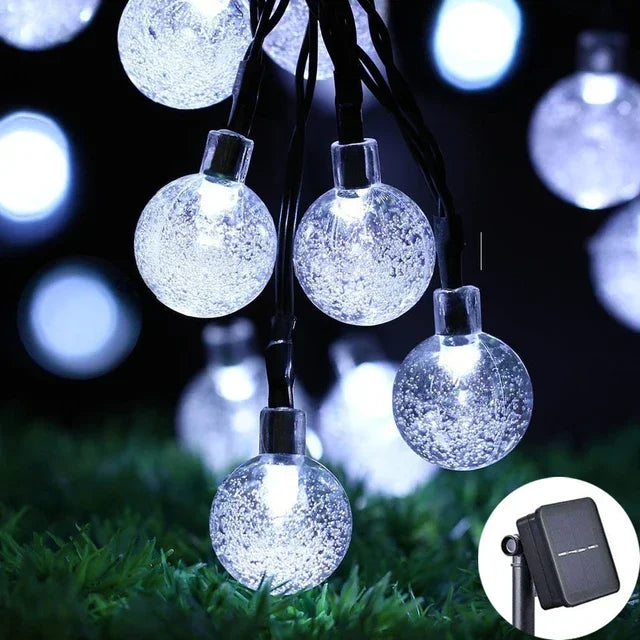 Solar Crystal Globe LED Outdoor Fairy String Lights