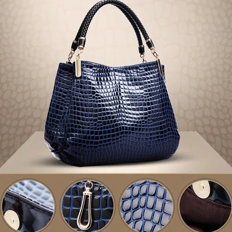 Women's Crocodile Print Shoulder Bag