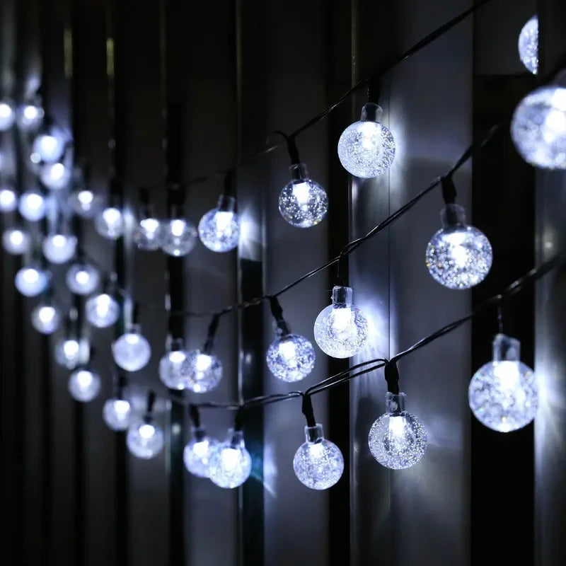 Solar Crystal Globe LED Outdoor Fairy String Lights