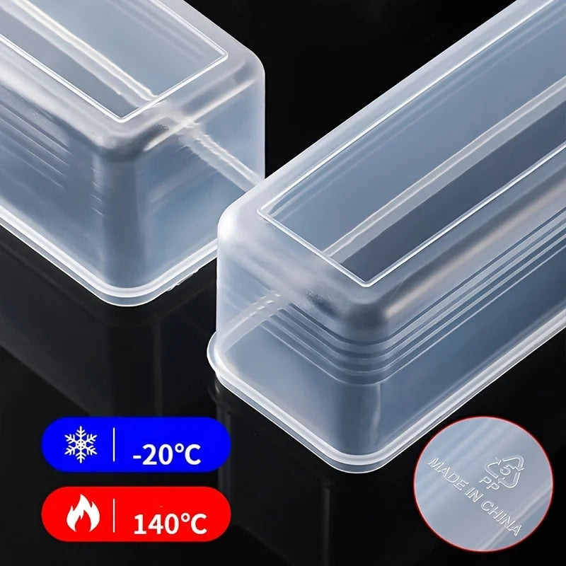 Rectangular Plastic Fridge Organiser Containers – Stackable, Set of 4