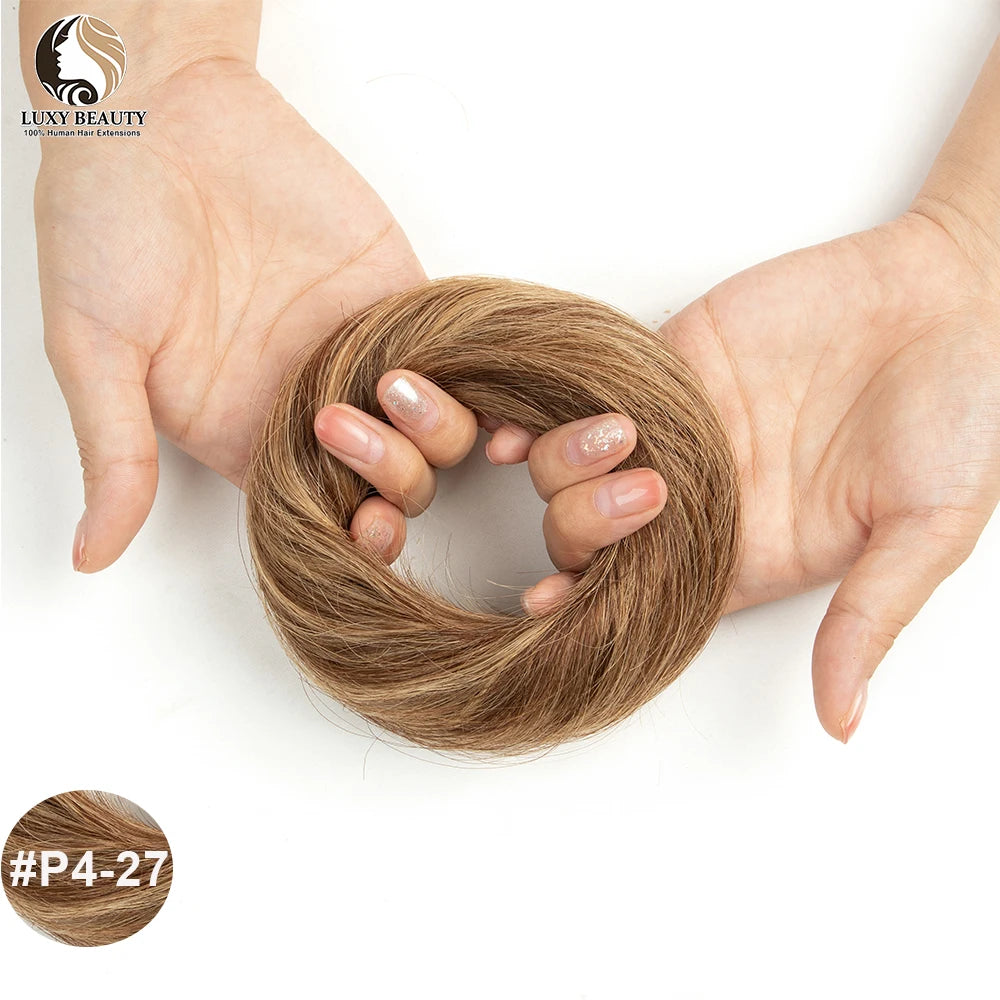 Human Hair Donut Chignon Bun Scrunchie – Updo Style, Natural Look