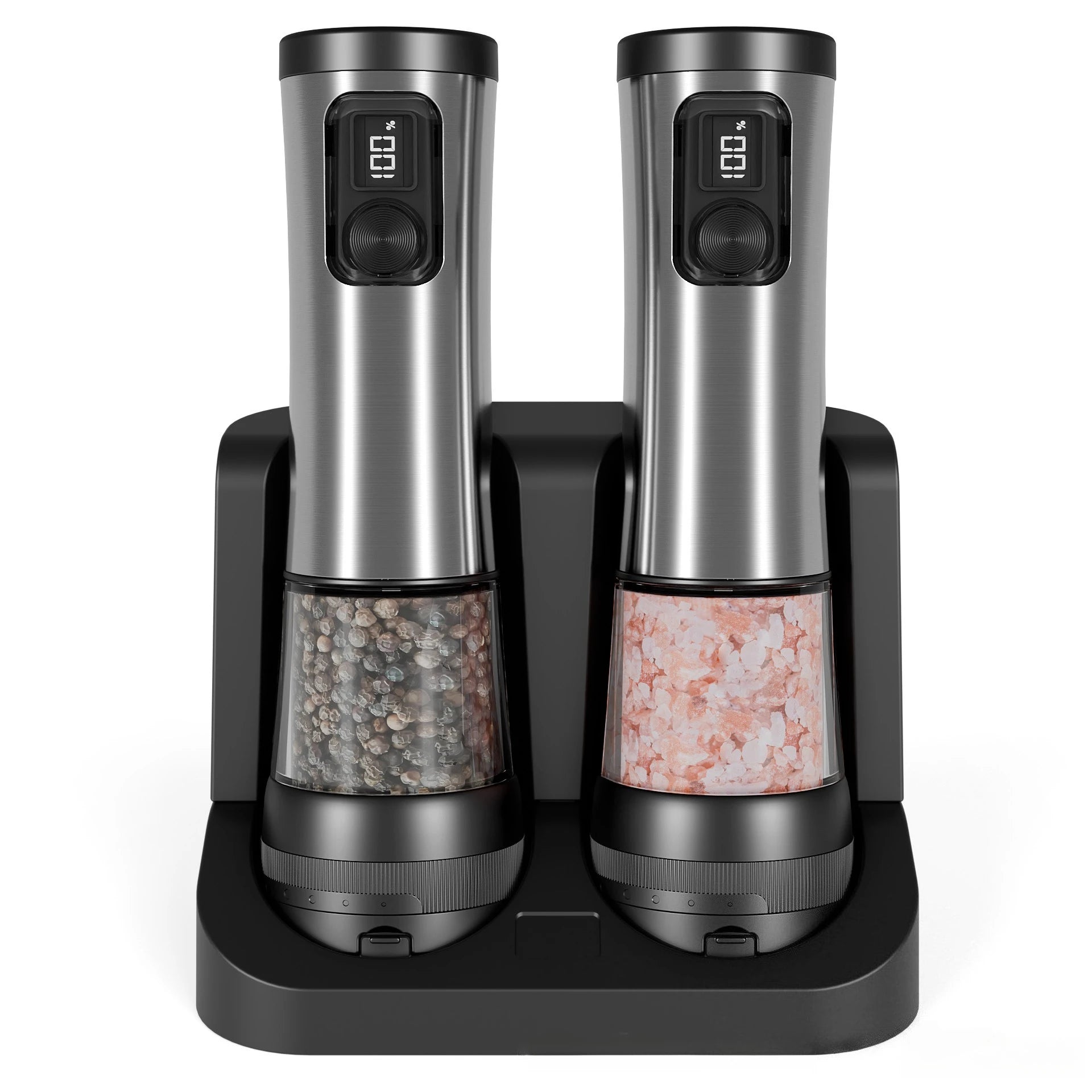 Electric Salt & Pepper Grinder Set – Rechargeable, LED Indicator, Adjustable Coarseness