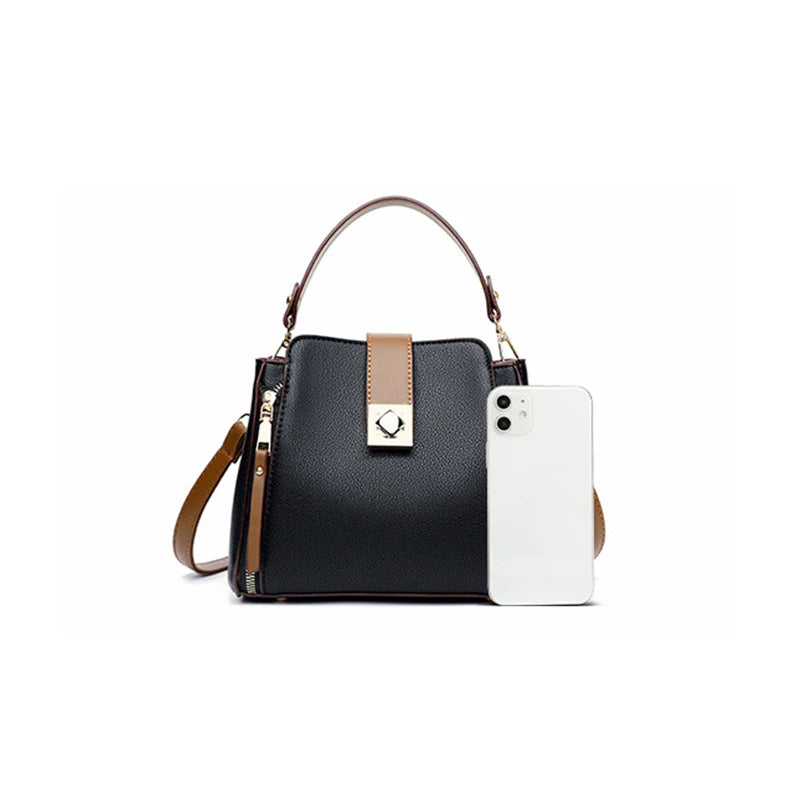 Small PU Leather Bucket Shoulder Bag