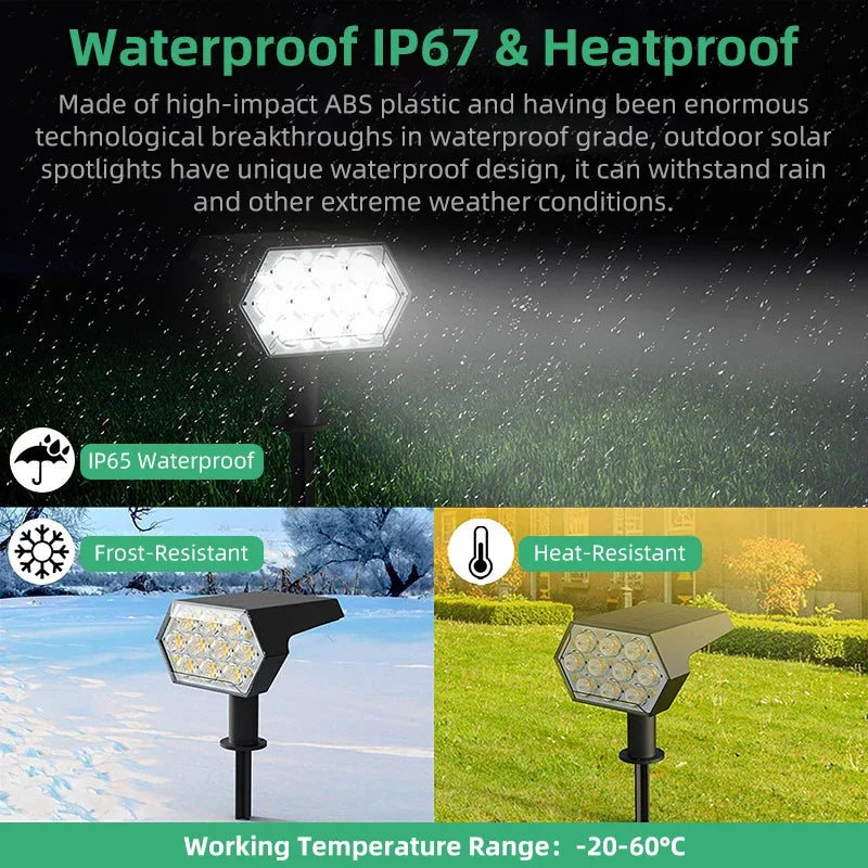 92 LED Waterproof Solar Spotlights for Outdoors