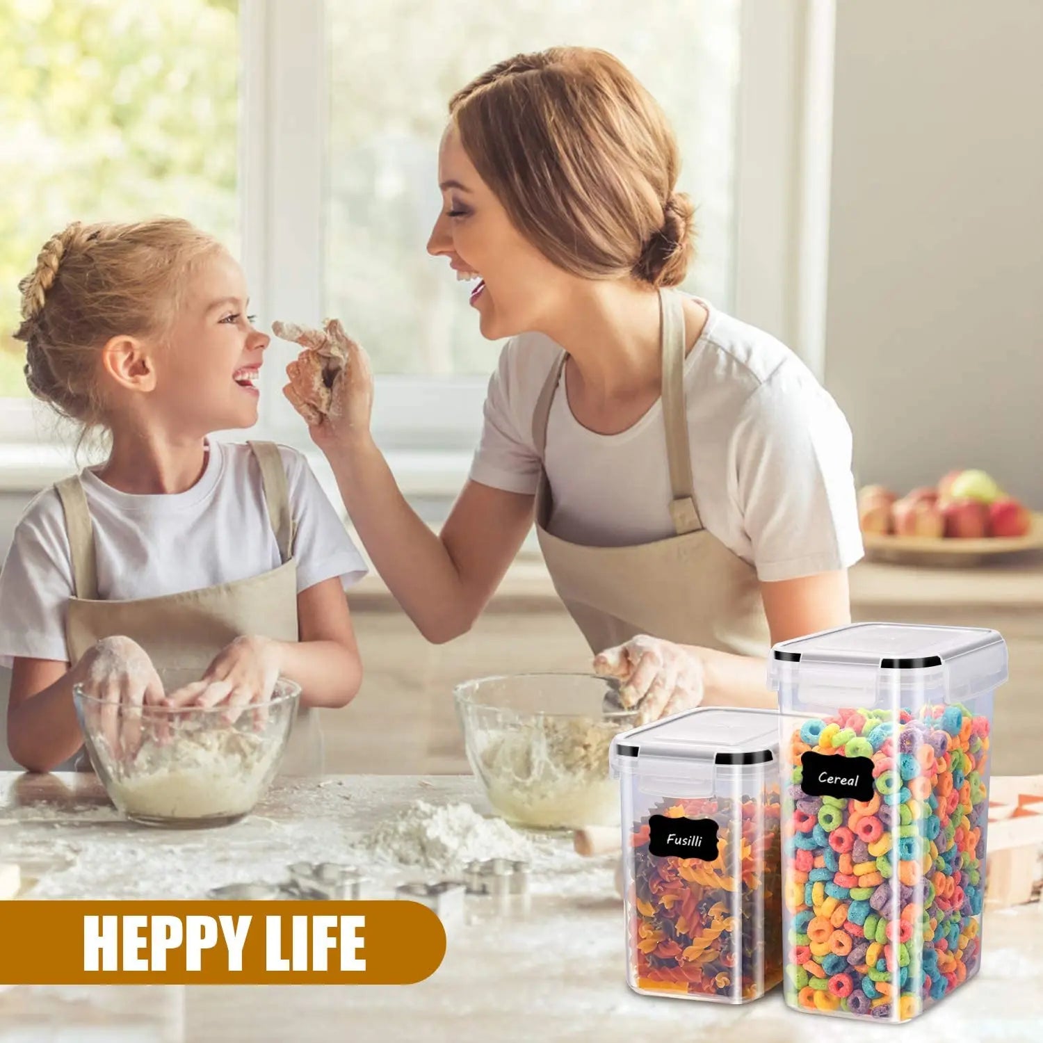 BPA-Free Airtight Food Storage Containers with Labels – Leakproof, Set of 7