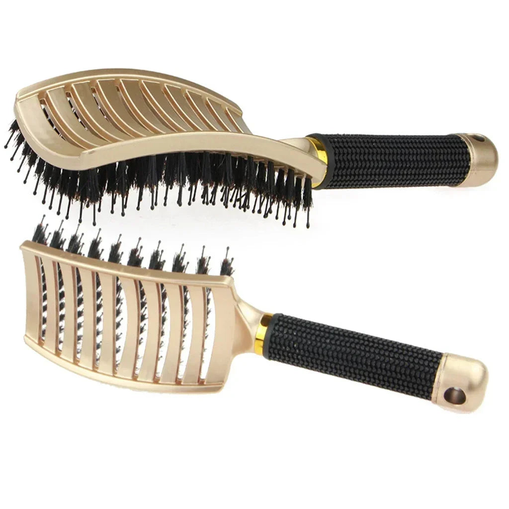 Boar Bristle & Nylon Pin Hairbrush – Smoothing & Detangling Brush