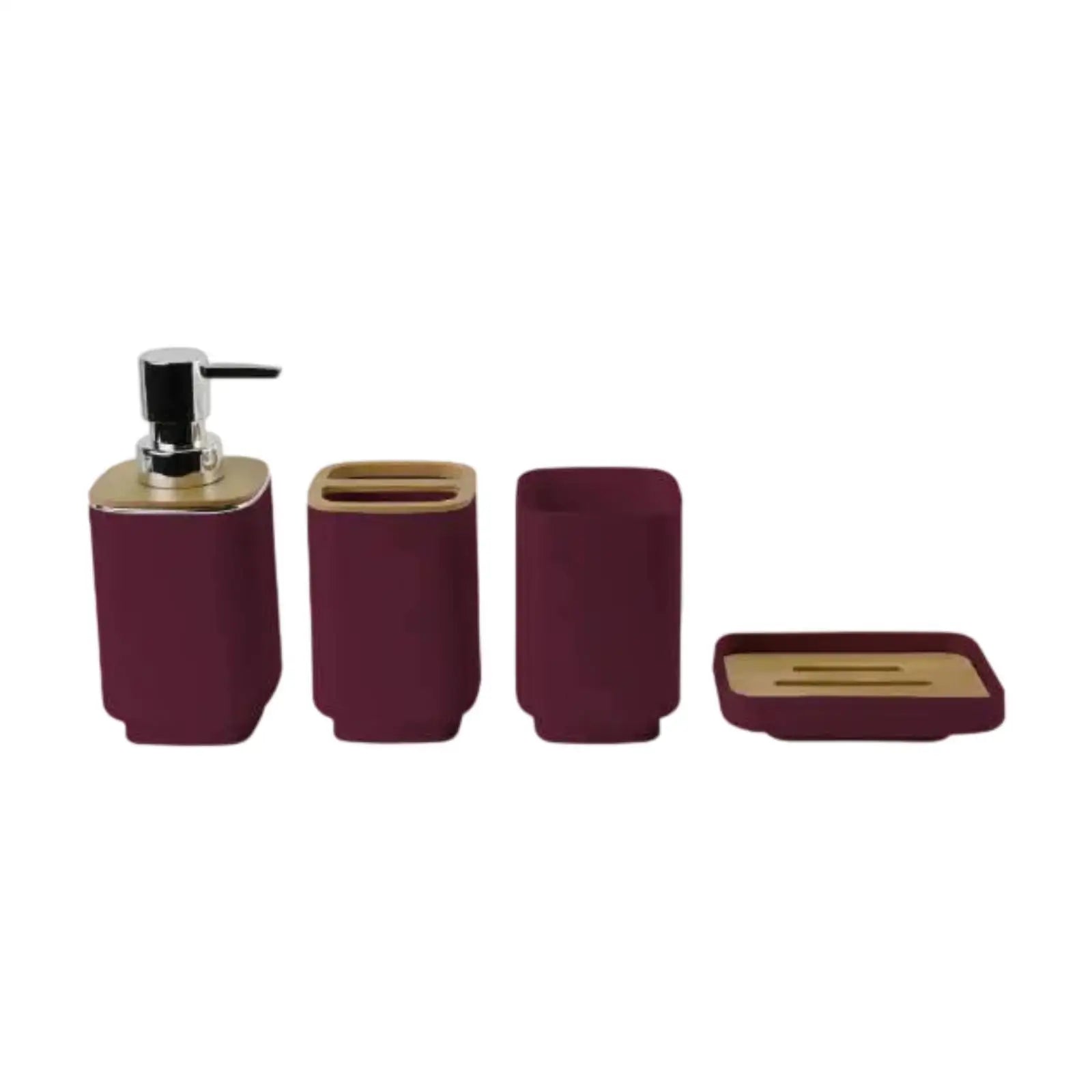 4-Piece Bathroom Accessories Set – Soap Dispenser, Toothbrush Holder & More