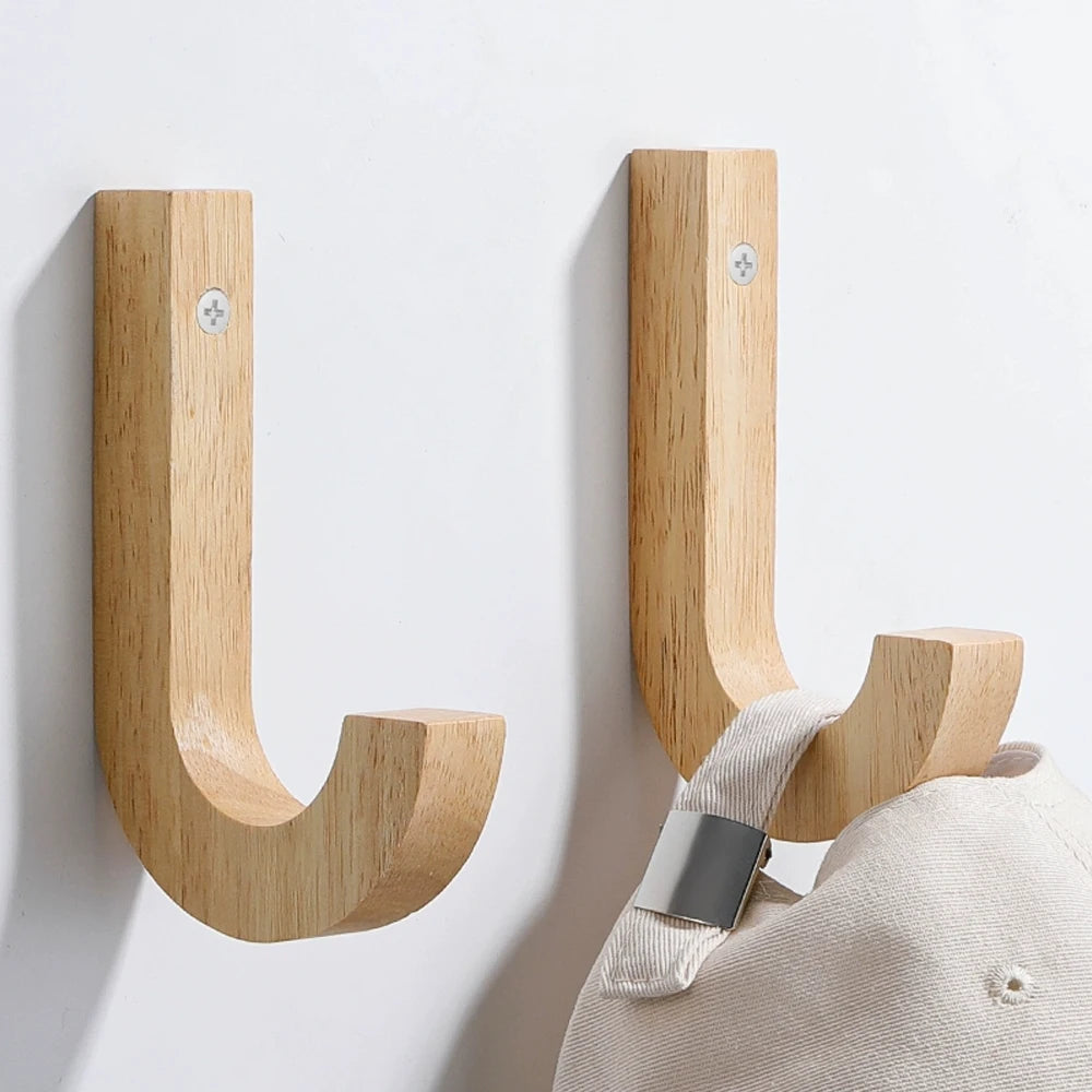 Wooden Coat Hooks - Wall Mounted - Heavy Duty Double Hooks
