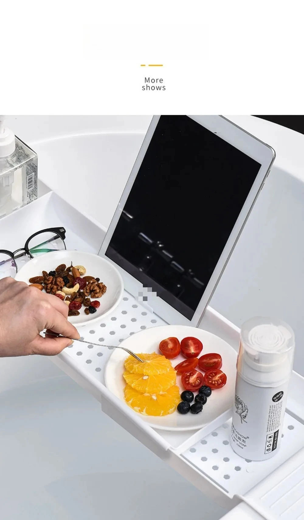 Adjustable Bathtub Rack - Telescopic Plastic Drainage Shelf