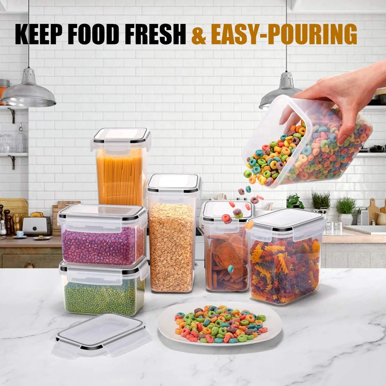 BPA-Free Airtight Food Storage Containers with Labels – Leakproof, Set of 7