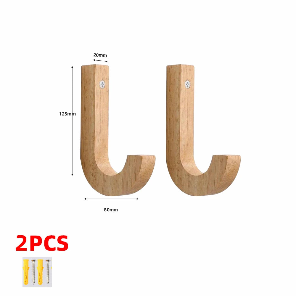 Wooden Coat Hooks - Wall Mounted - Heavy Duty Double Hooks