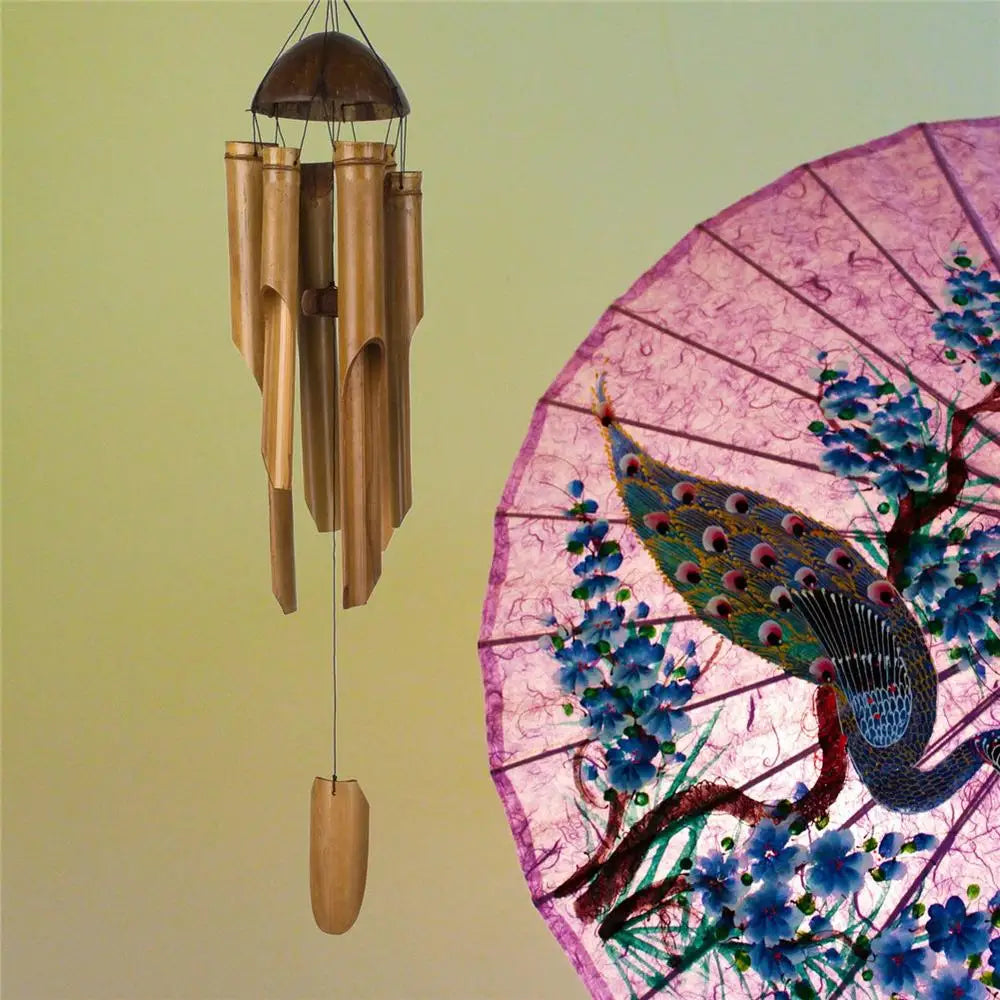 Handmade Bamboo & Wood Wind Chimes - Indoor & Outdoor
