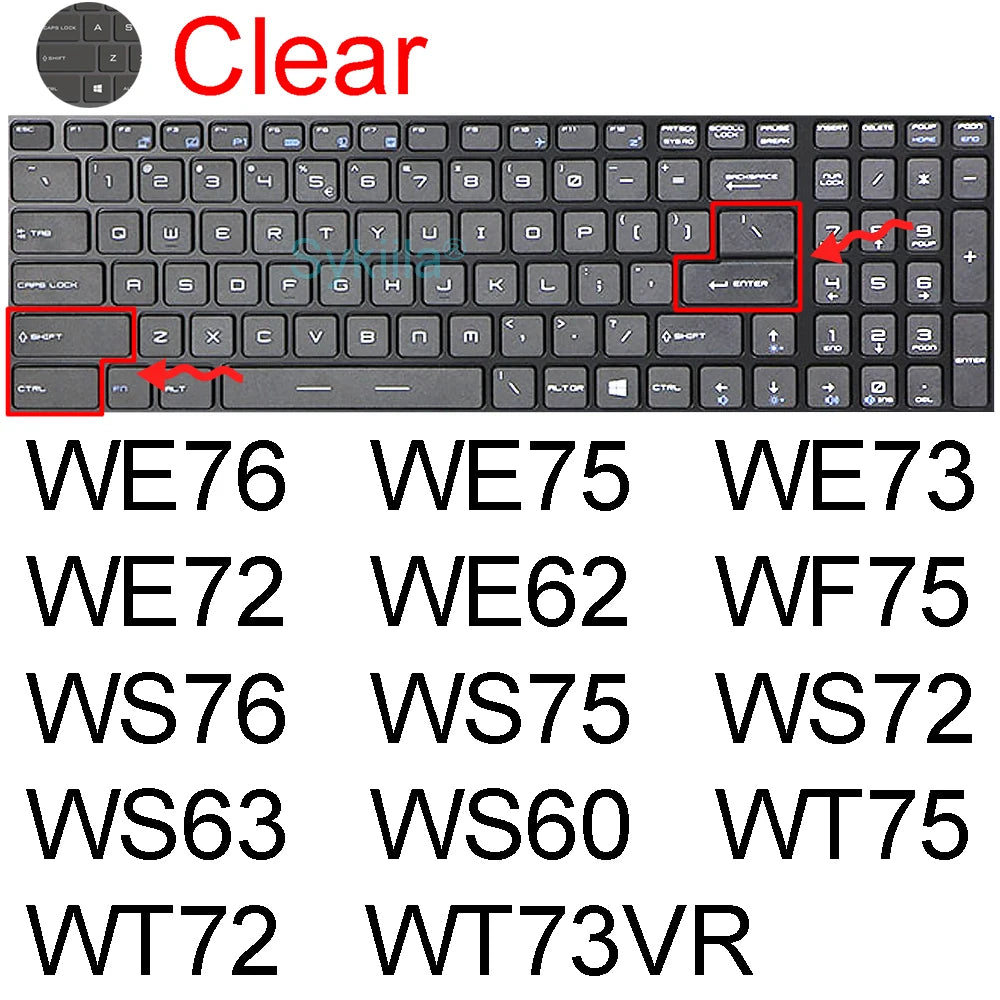 Silicone Keyboard Protector for MSI Gaming Laptops – GL Series