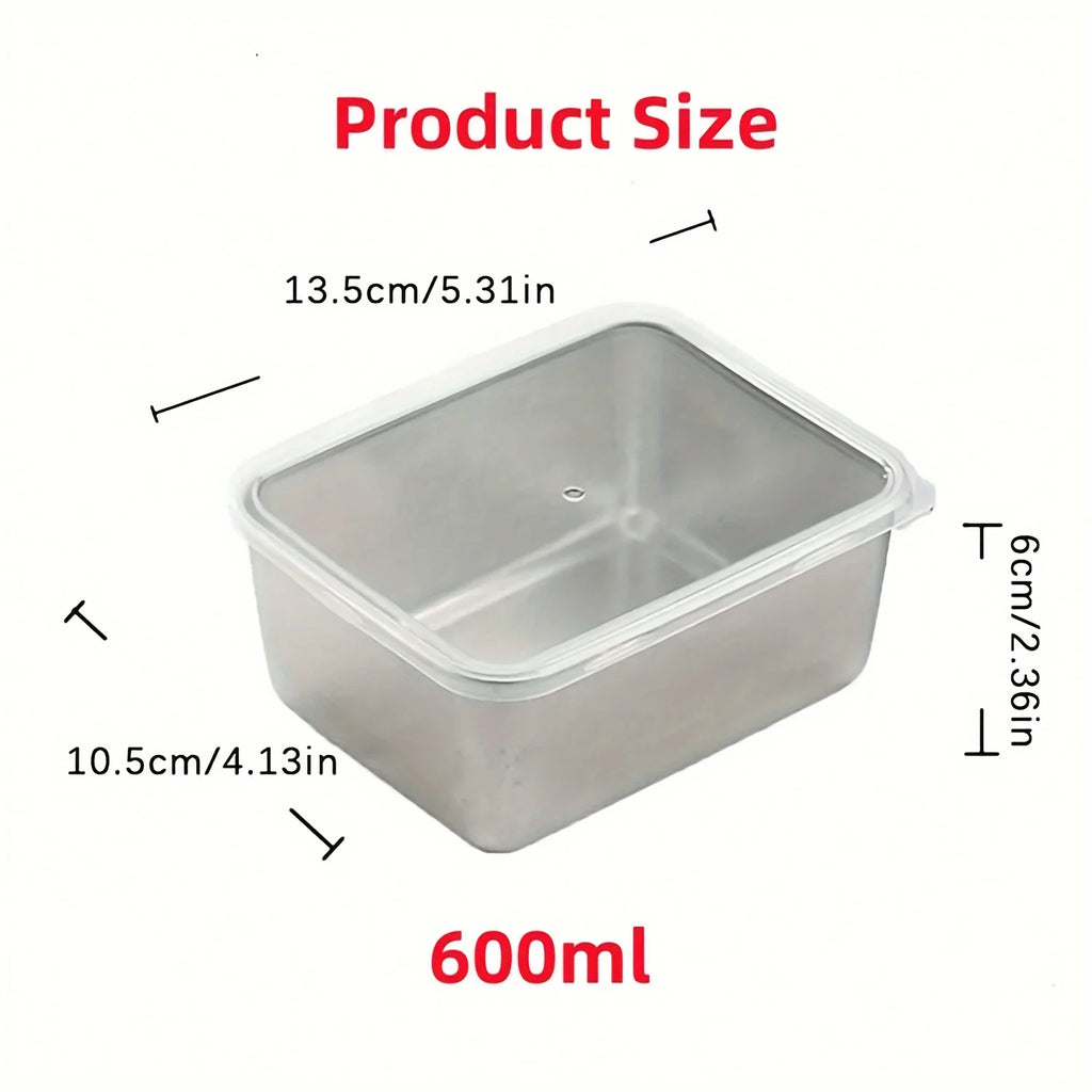 Stainless Steel Food Container Set with Lids – Set of 6
