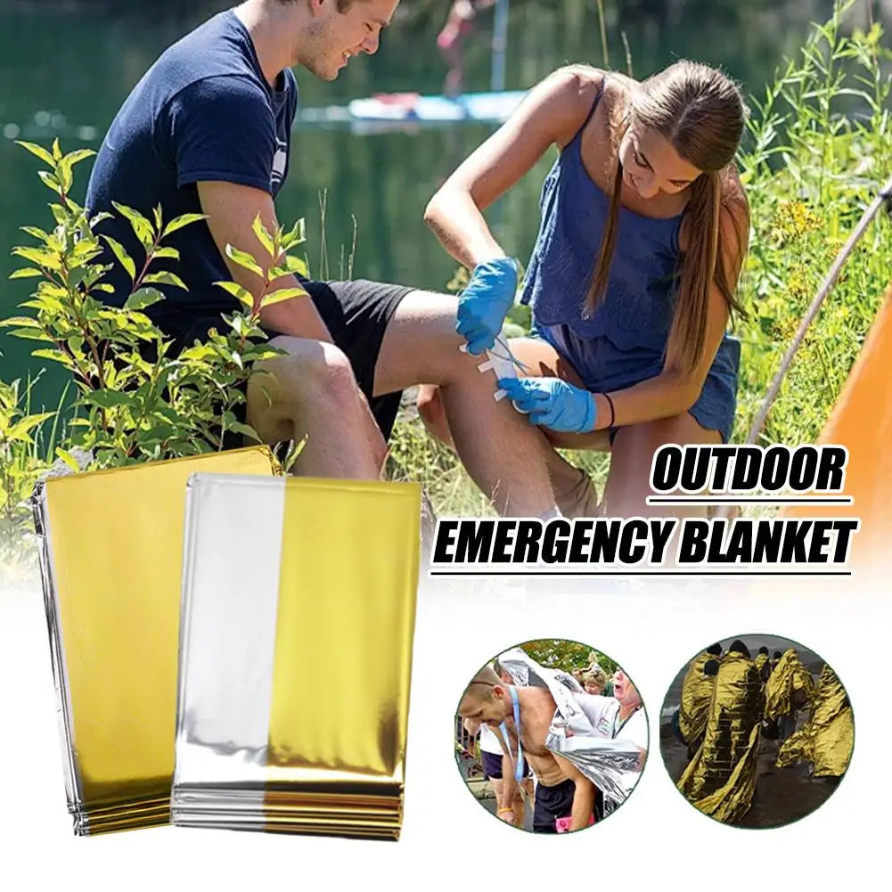 Emergency First Aid Thermal Blanket - Windproof & Waterproof Foil