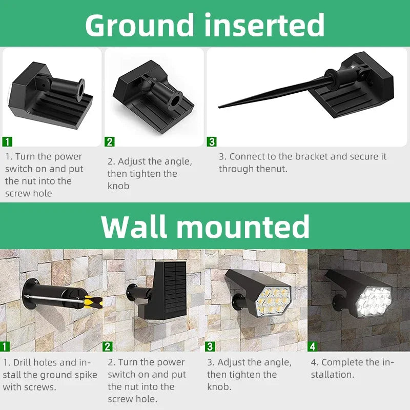 92 LED Waterproof Solar Spotlights for Outdoors