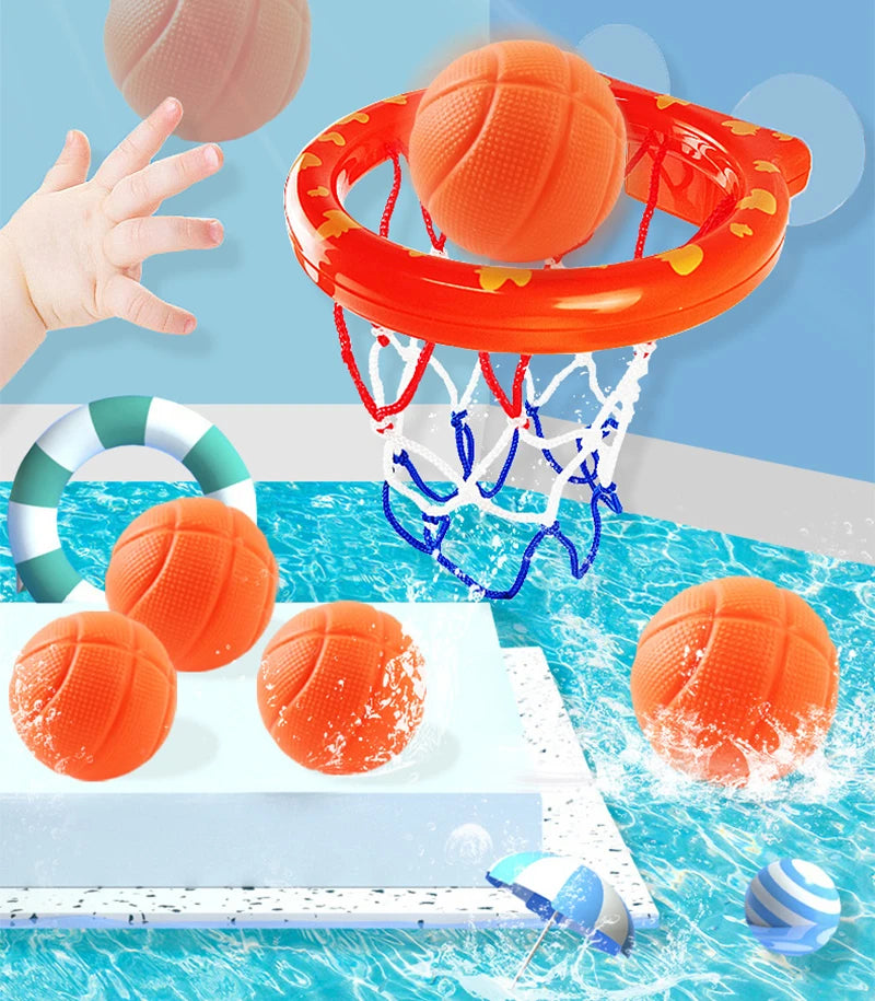 Baby Bath Basketball Shooting Toy Set with 3 Balls