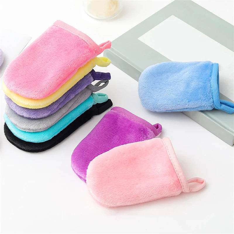 Reusable Microfiber Makeup Remover Gloves