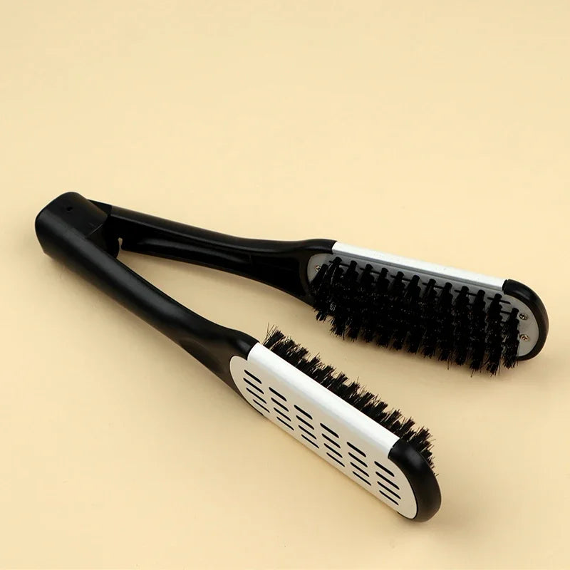 Pro Double Brush Nylon Hair Straightener