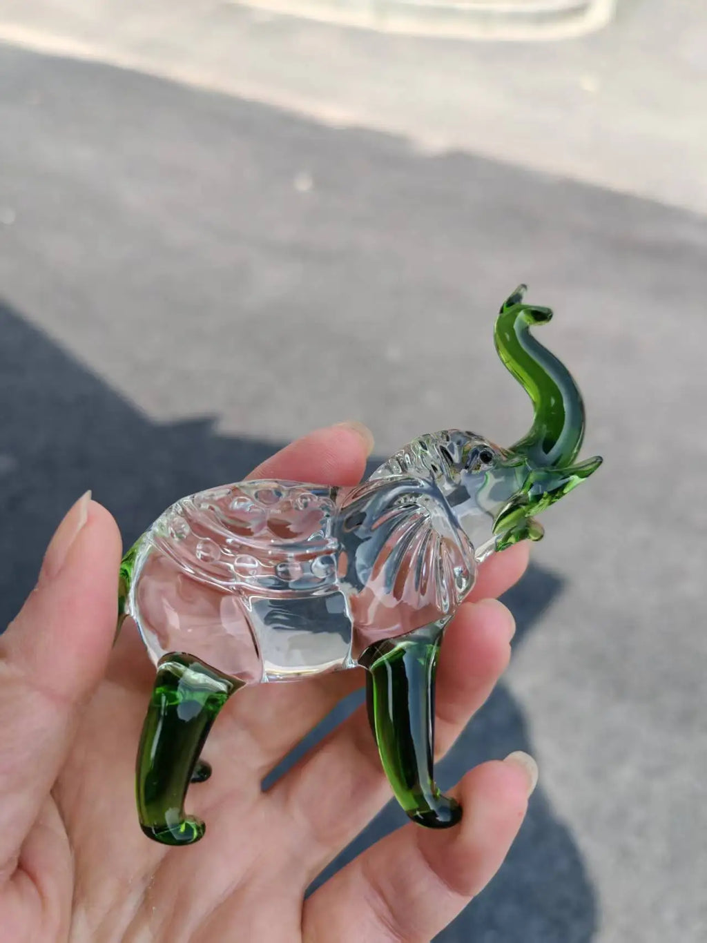 Colourful Glass Elephant Figurine Ornament