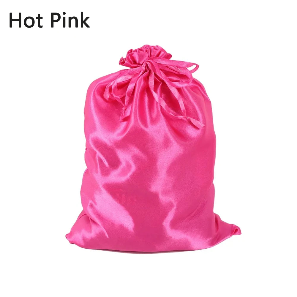 Silky Satin Wig Storage Bags with Drawstring – Dust-Free Protection, Set of 3