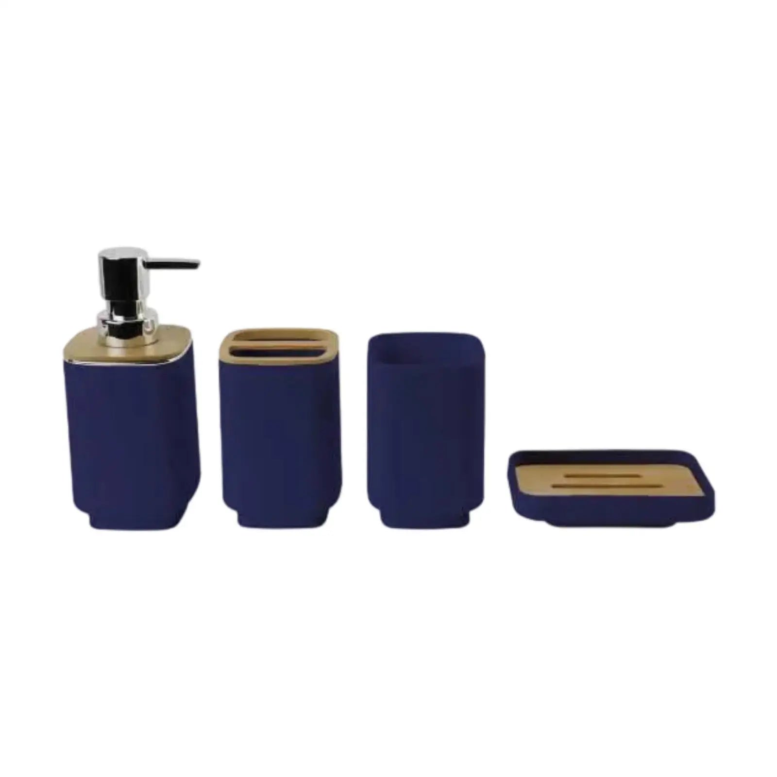 4-Piece Bathroom Accessories Set – Soap Dispenser, Toothbrush Holder & More