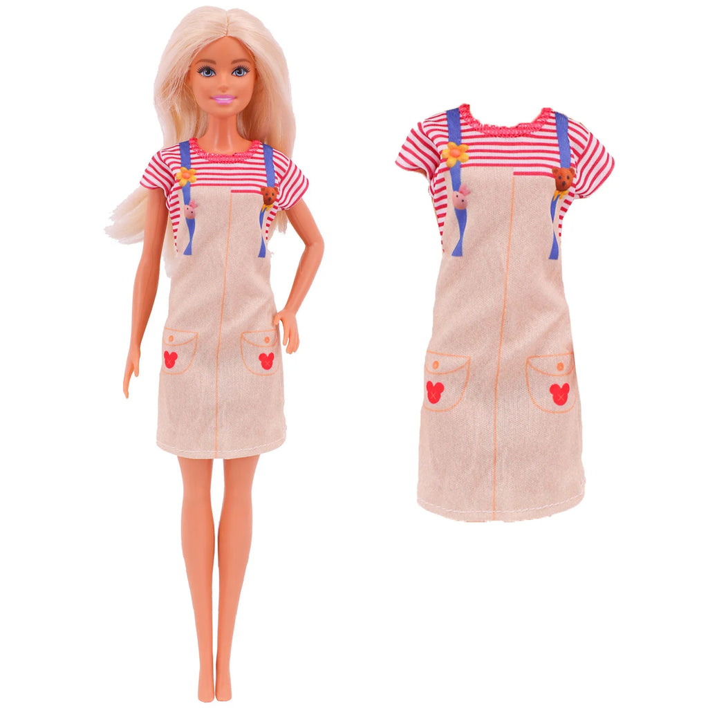45-Piece Doll Accessories Set - Dresses, Shoes, Boots, Necklaces & Glasses (30cm Doll)