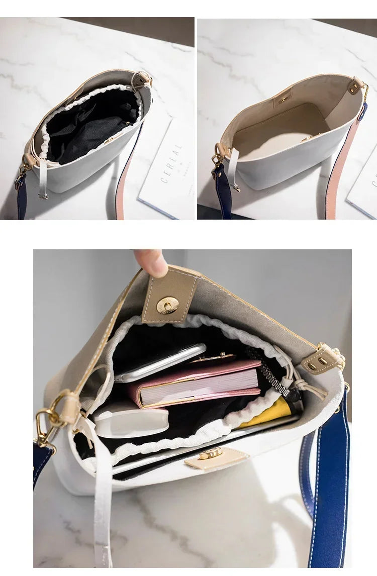 Fashionable PU Leather Bucket Bag