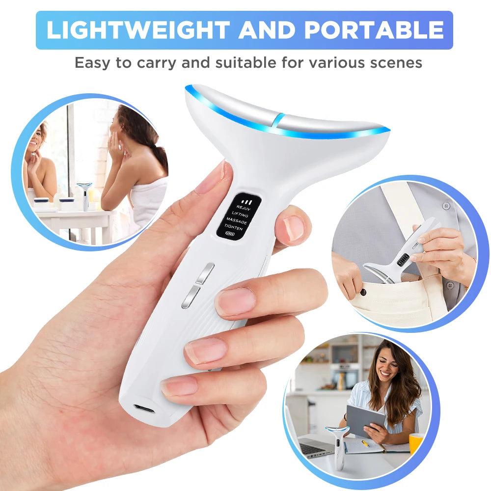 Microcurrent Neck Beauty Device - 3 Massage Modes for Skin Tightening