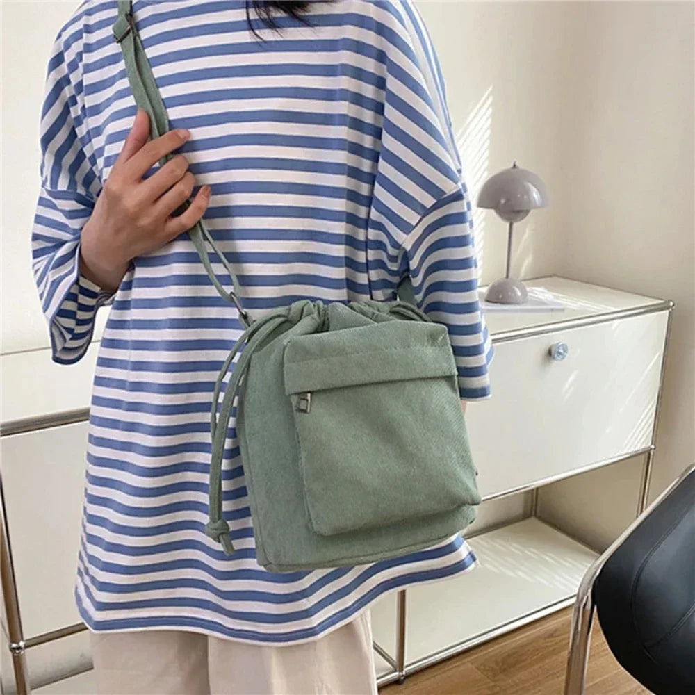 Drawstring Bucket Shoulder Bag