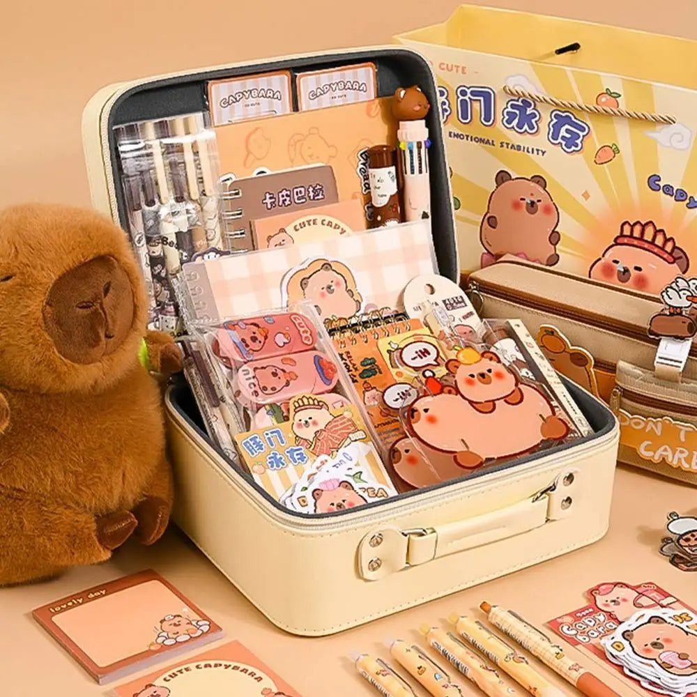 Capybara Stationery Gift Set - Large Capacity Pencil Case