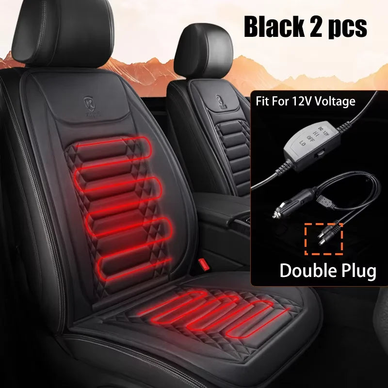 1/2pcs Winter Heated Car Seat Cover - 12V Heating