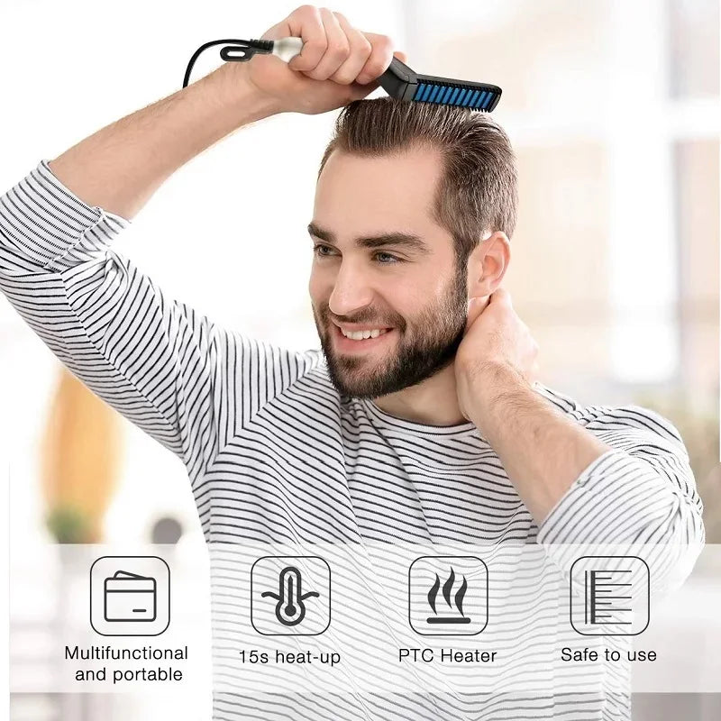 Electric Heat Brush - Beard & Hair Straightener
