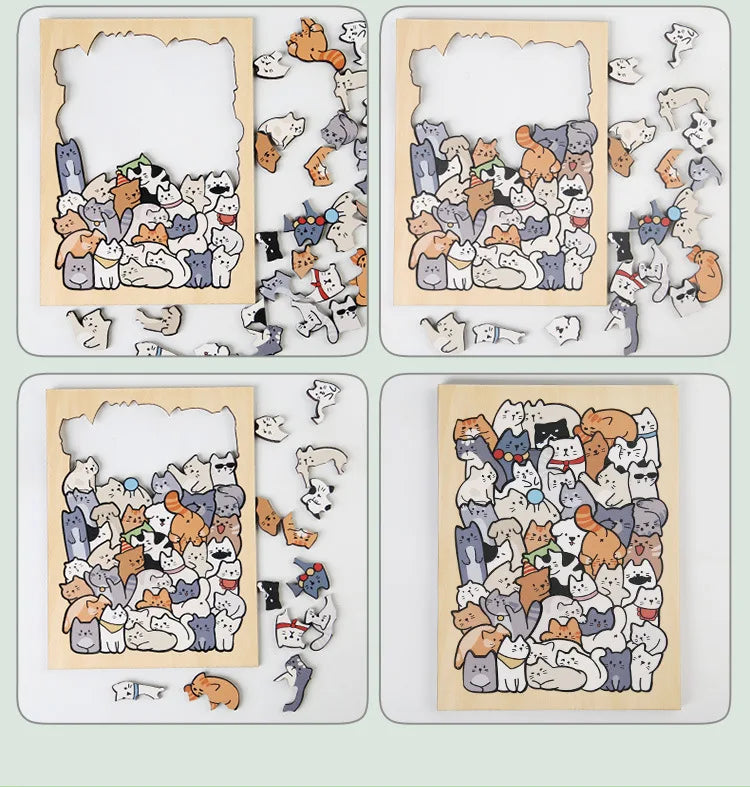 Wooden Animal-Shaped Puzzle