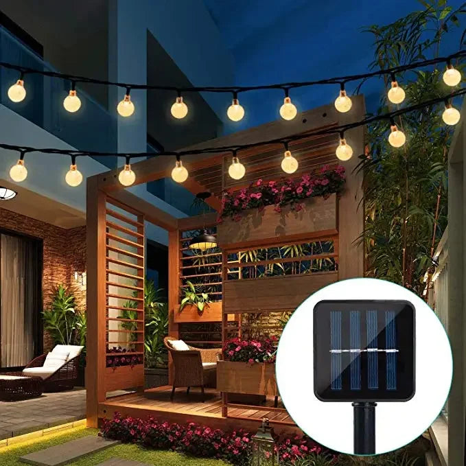 Solar Crystal Globe LED Outdoor Fairy String Lights