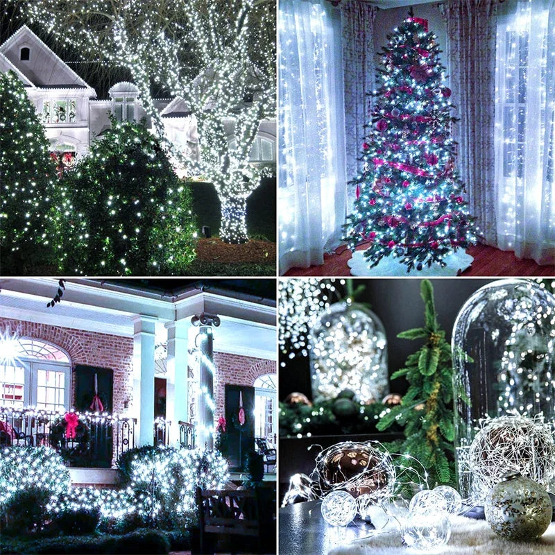 Waterproof Outdoor Solar LED Fairy String Lights (7M–32M)