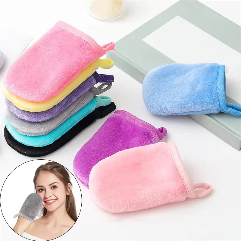 Reusable Microfiber Makeup Remover Gloves
