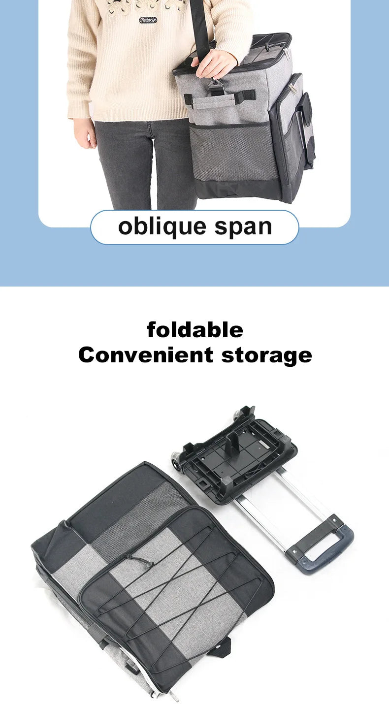 Rolling Cooler with Removable Wheels & Handle