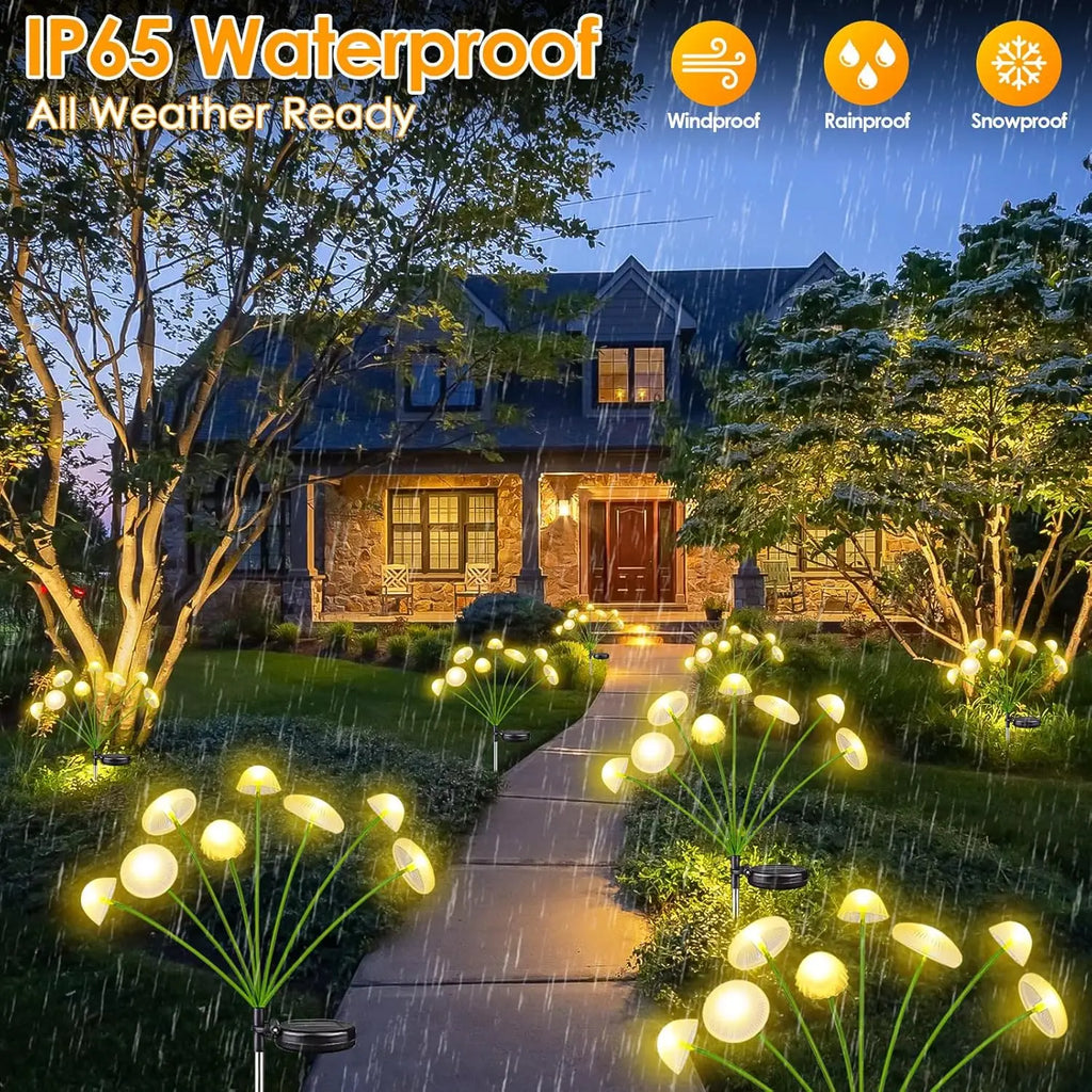 Waterproof Dual Mode LED Solar Mushroom Garden Lights